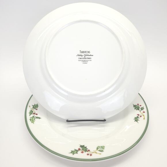 Christopher Radko Holiday Celebrations Dinner Plate Holly Berry Chrismas 11"D 2 - Picture 2 of 6